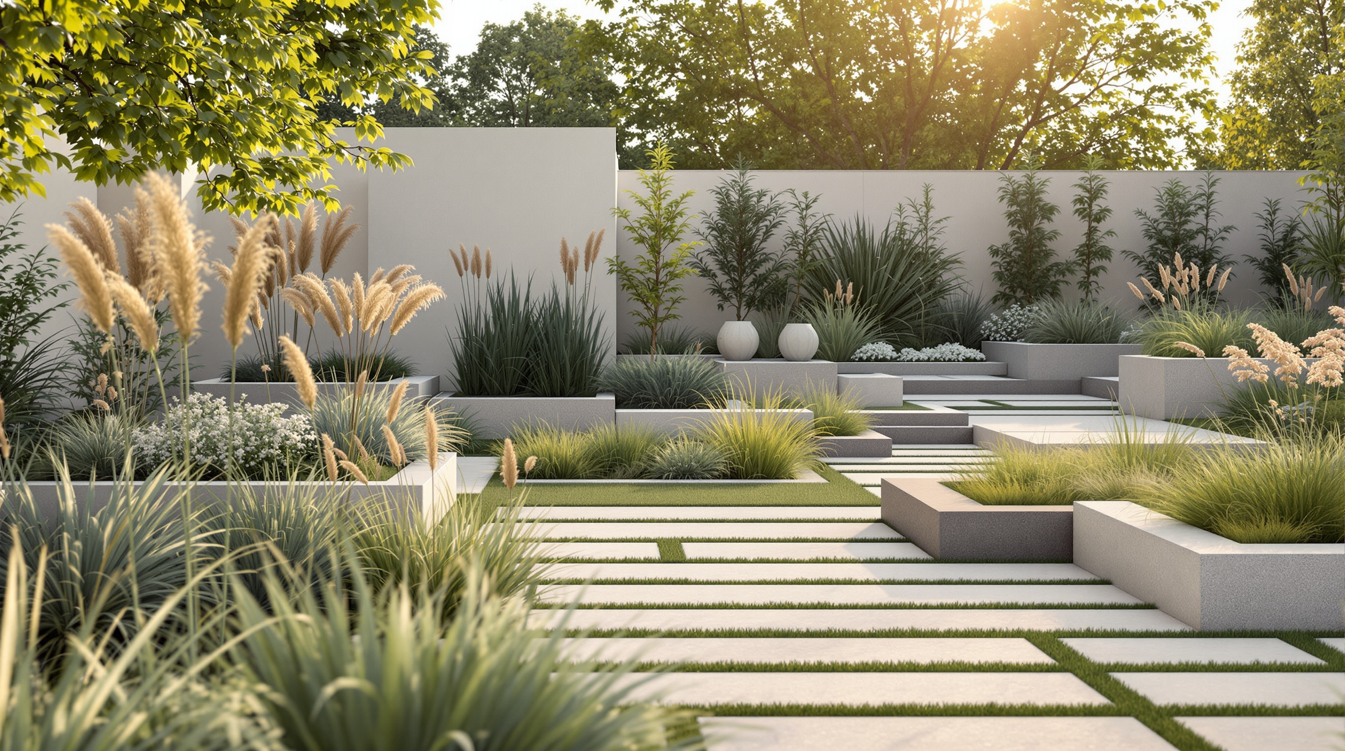 Jardin contemporain réalisé en Vendée